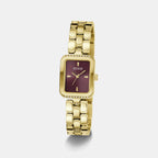 Women Quartz Burgundy Dial Analog Stainless Steel Watch GW0865L9