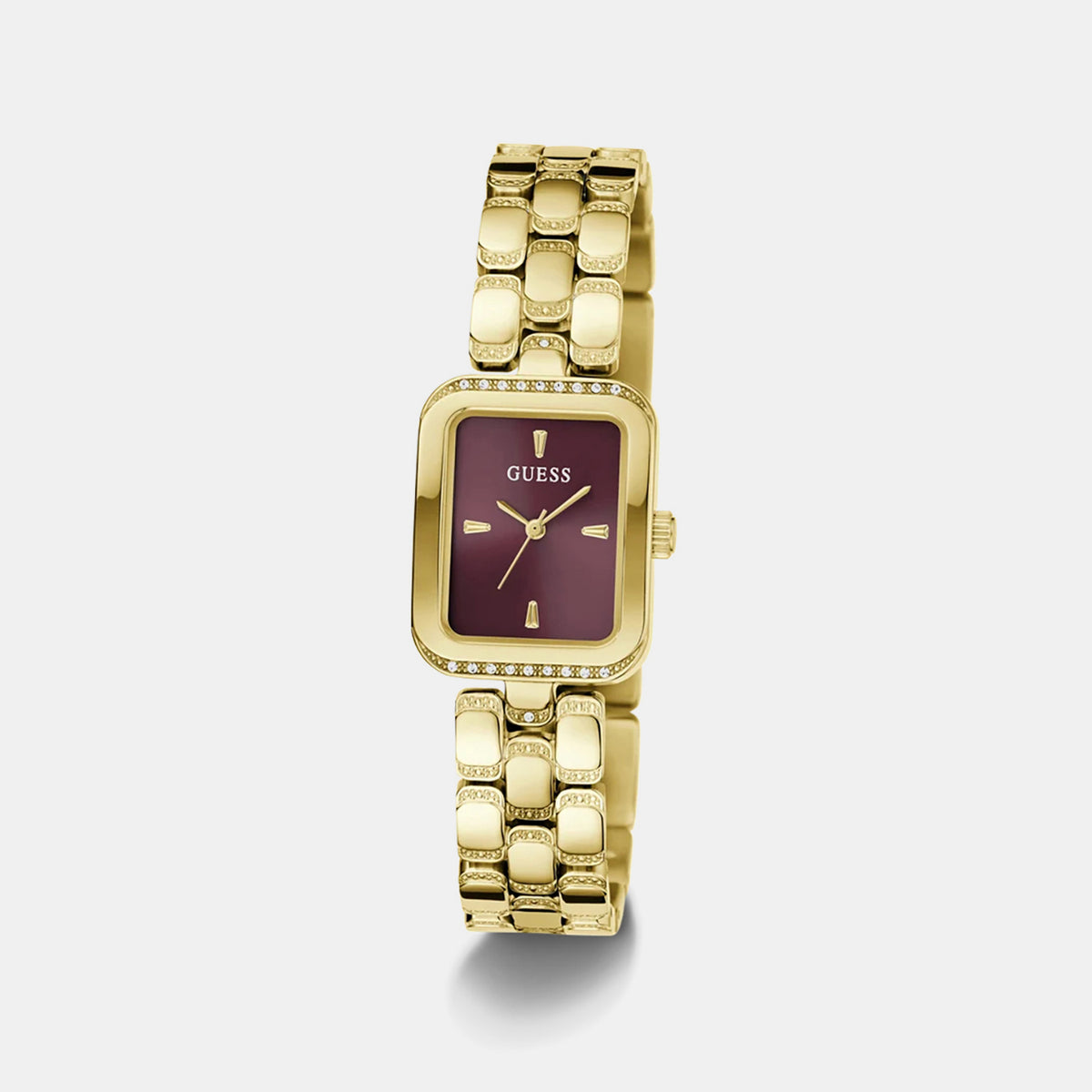 Women Quartz Burgundy Dial Analog Stainless Steel Watch GW0865L9
