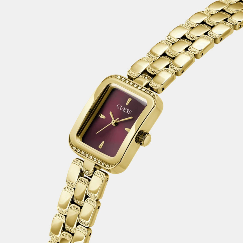 Women Quartz Burgundy Dial Analog Stainless Steel Watch GW0865L9