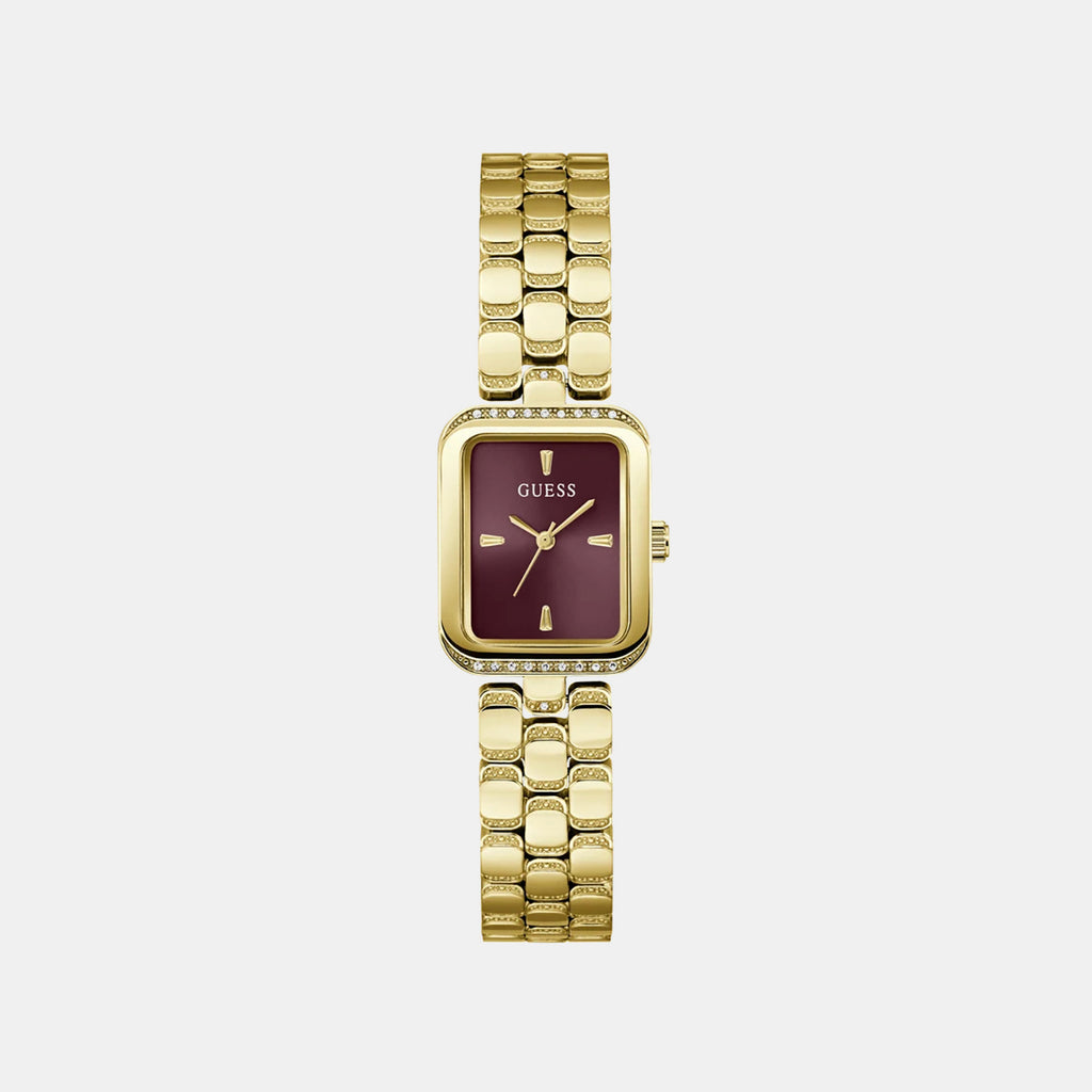 Women Quartz Burgundy Dial Analog Stainless Steel Watch GW0865L9