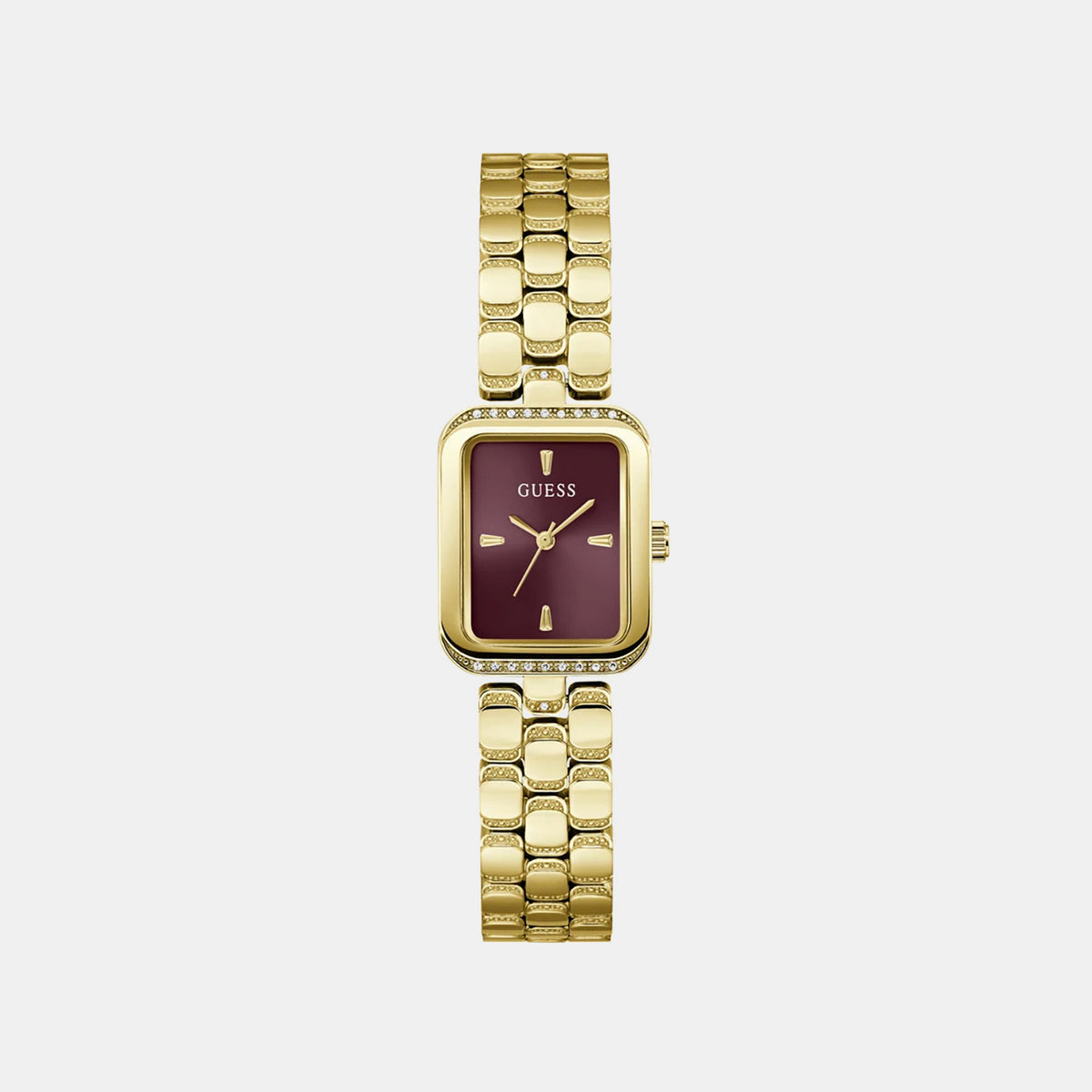 Women Quartz Burgundy Dial Analog Stainless Steel Watch GW0865L9