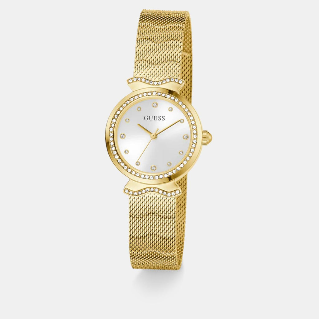 Women Quartz White Dial Analog Mesh Watch GW0866L2