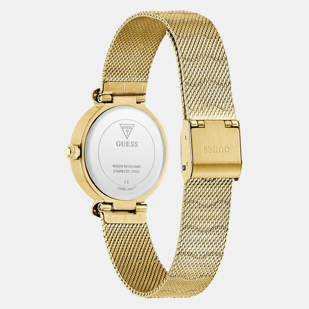 Women Quartz White Dial Analog Mesh Watch GW0866L2