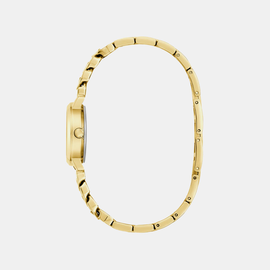 Women Quartz Gold Dial Analog Stainless Steel Watch GW0867L2