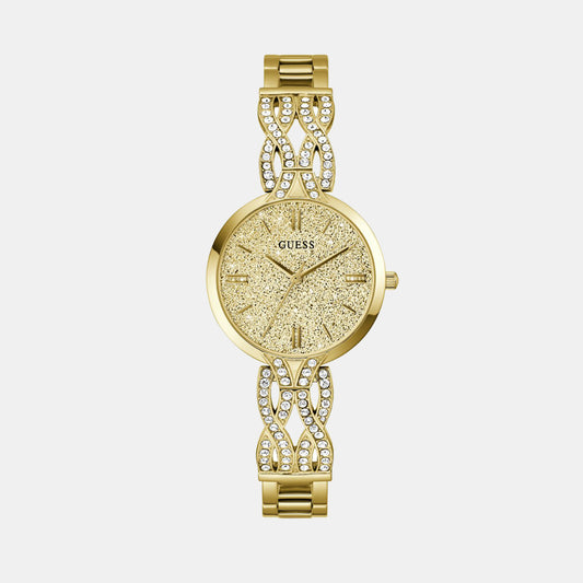 Coral Women Quartz Gold Dial Analog Recycled Steel Watch GW0868L2