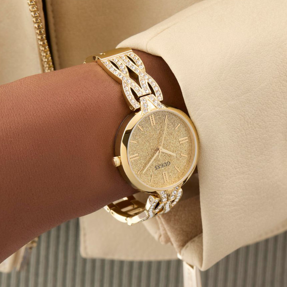 Gb Coral Women Quartz Gold Dial Analog Stainless Steel Watch Gw0868L2