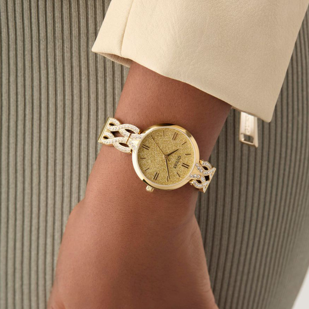 Gb Coral Women Quartz Gold Dial Analog Stainless Steel Watch Gw0868L2