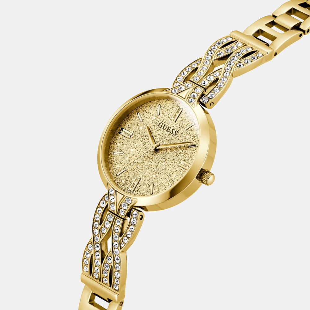 Coral Women Quartz Gold Dial Analog Recycled Steel Watch GW0868L2