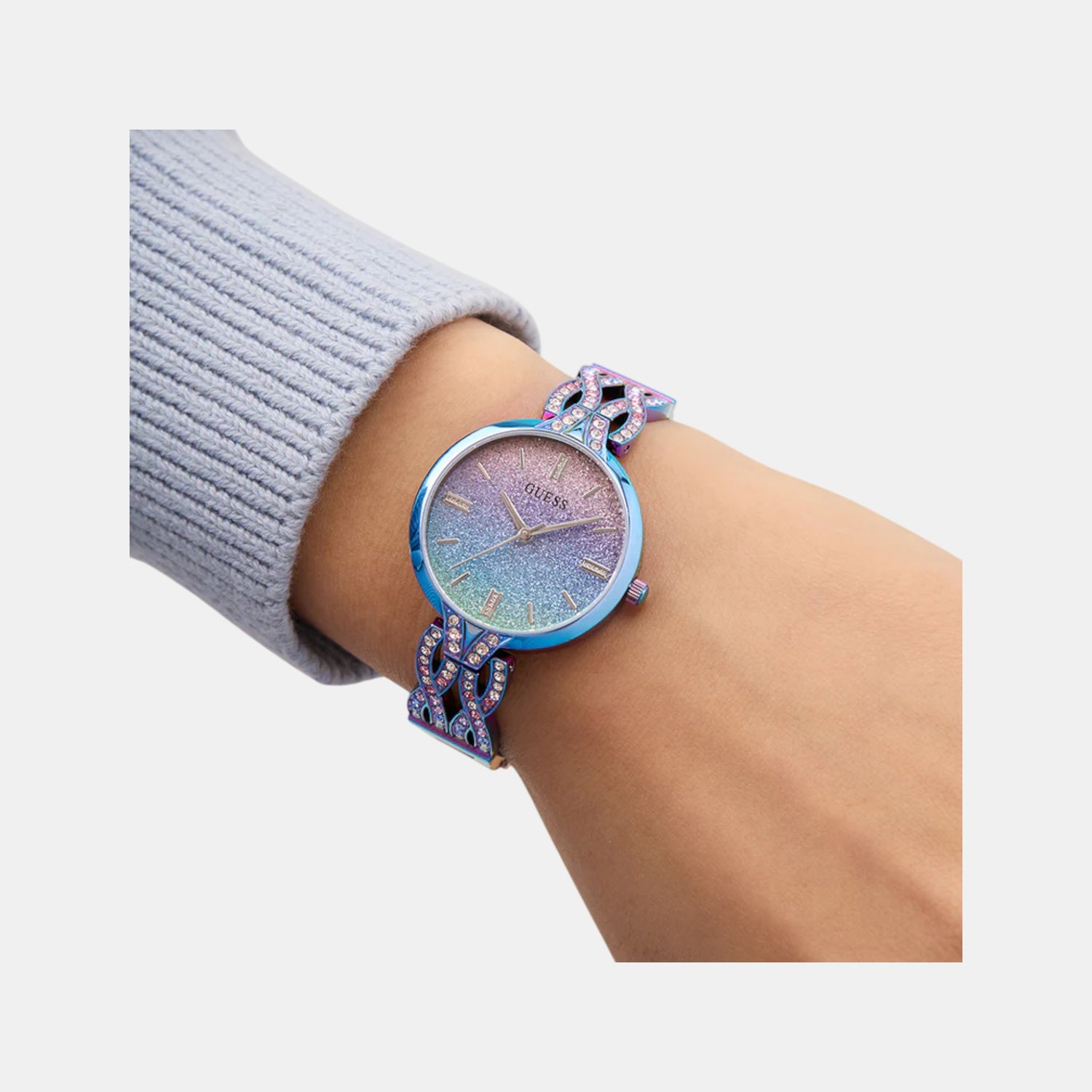 Coral Women Quartz Two Tone Dial Analog Recycled Steel Watch GW0868L3