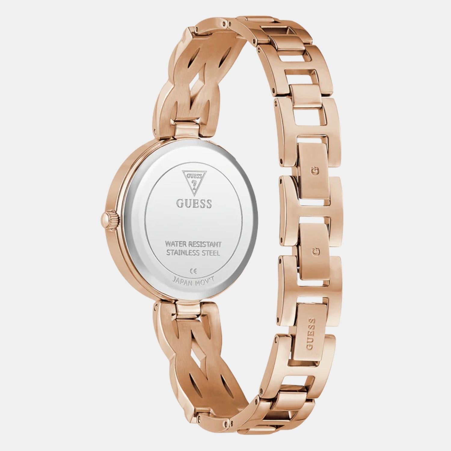 Women Quartz Rose Gold Dial Analog Stainless Steel Watch GW0868L4