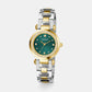 Women Quartz Green Dial Analog Stainless Steel Watch GW0869L1