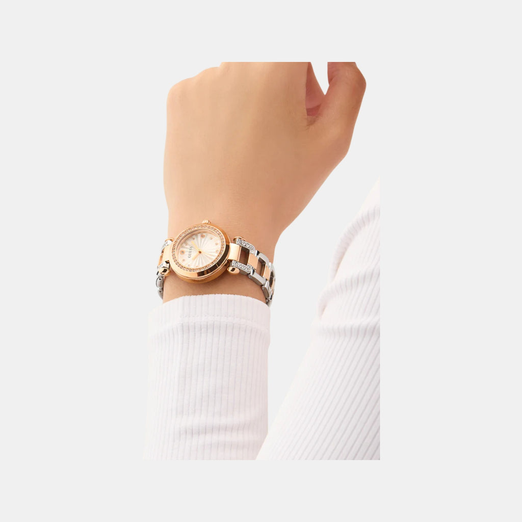 Guess Bejeweled Women Quartz Silver Dial Analog Stainless Steel Watch GW0869L2