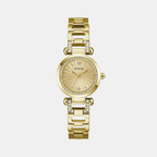 Guess Bejeweled Women Quartz Champagne Dial Analog Stainless Steel Watch GW0869L4