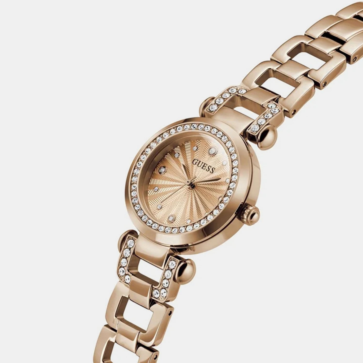 Women Quartz Rose Gold Dial Analog Stainless Steel Watch GW0869L7