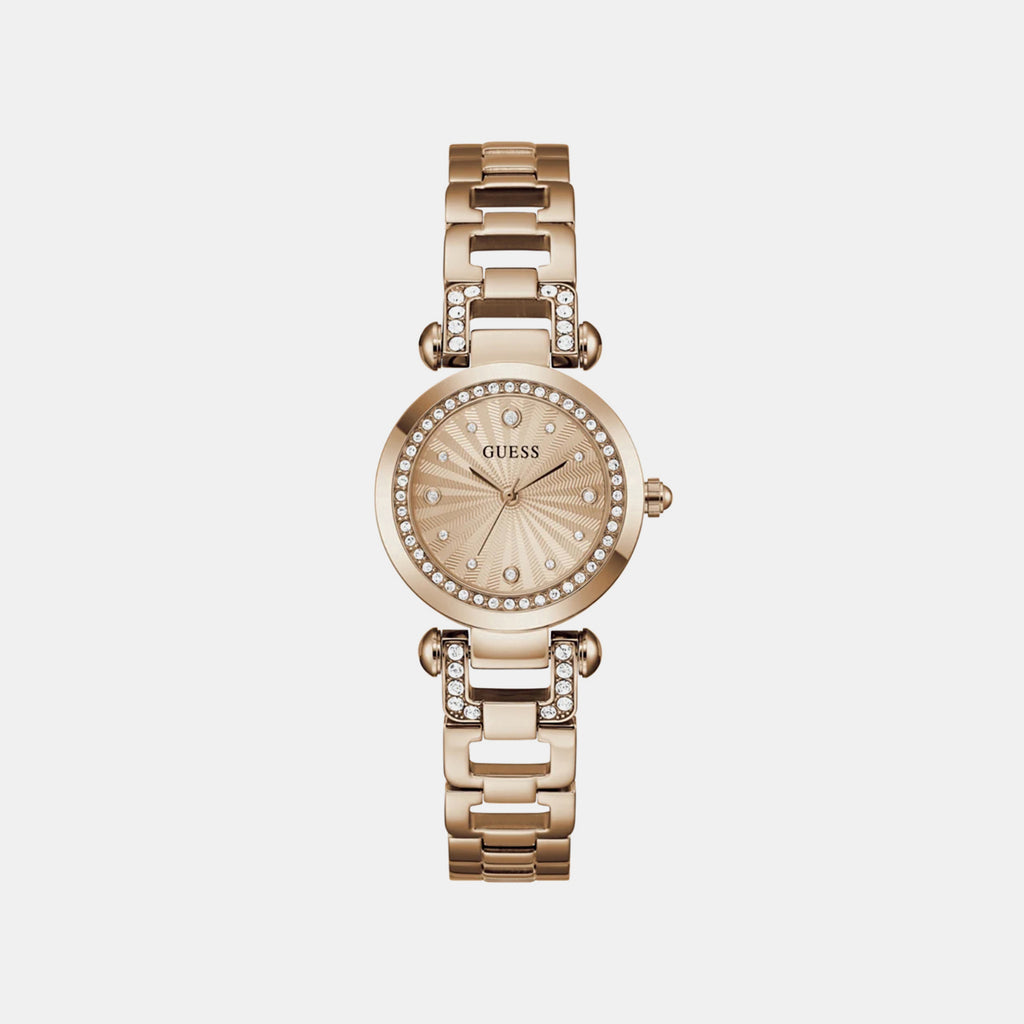 Women Quartz Rose Gold Dial Analog Stainless Steel Watch GW0869L7