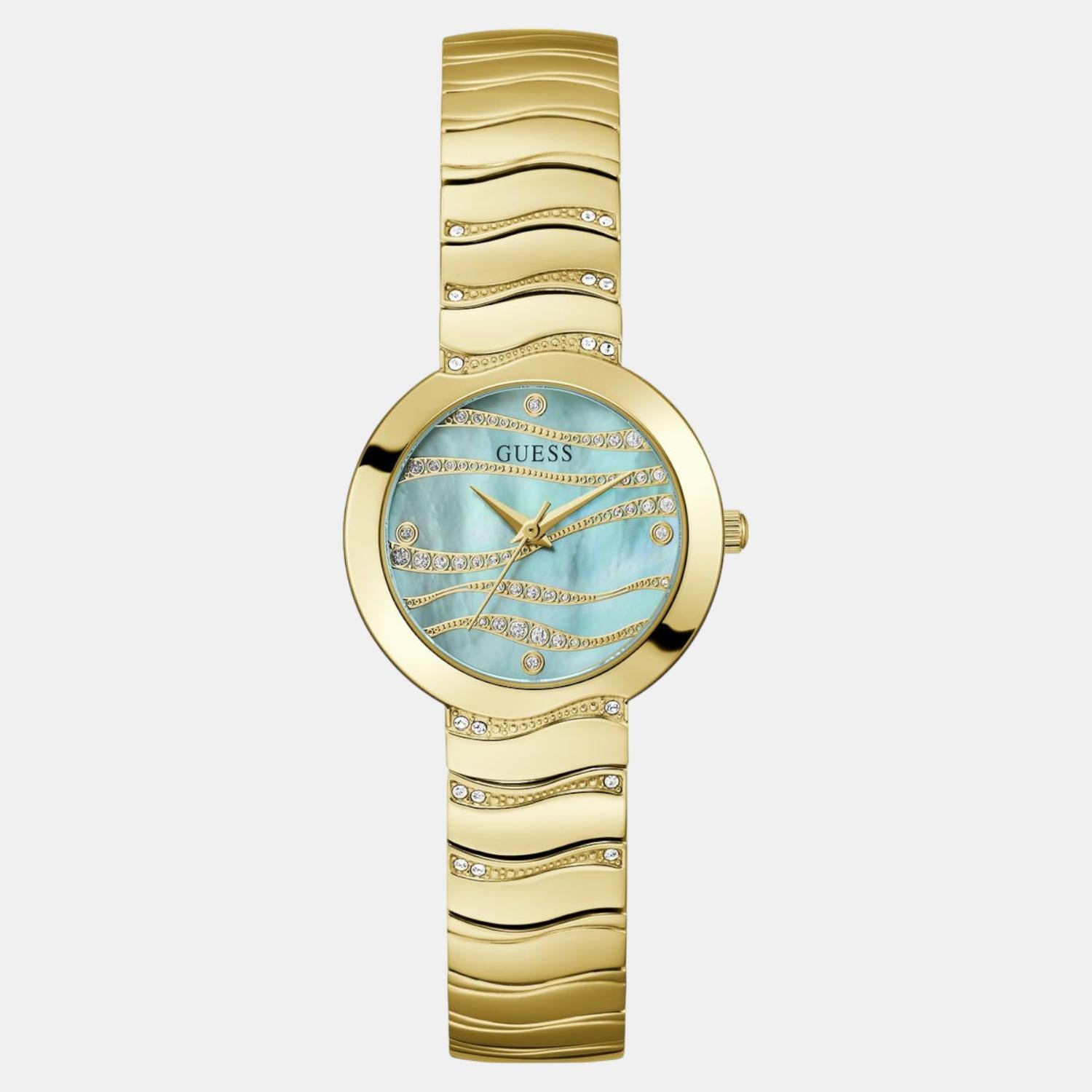 Guess Dress Women Quartz Green Dial Analog Stainless Steel Watch GW0871L2