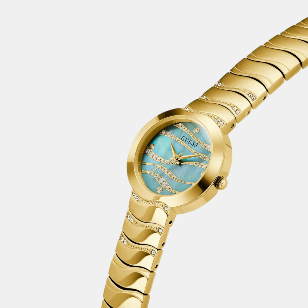 Guess Dress Women Quartz Green Dial Analog Stainless Steel Watch GW0871L2