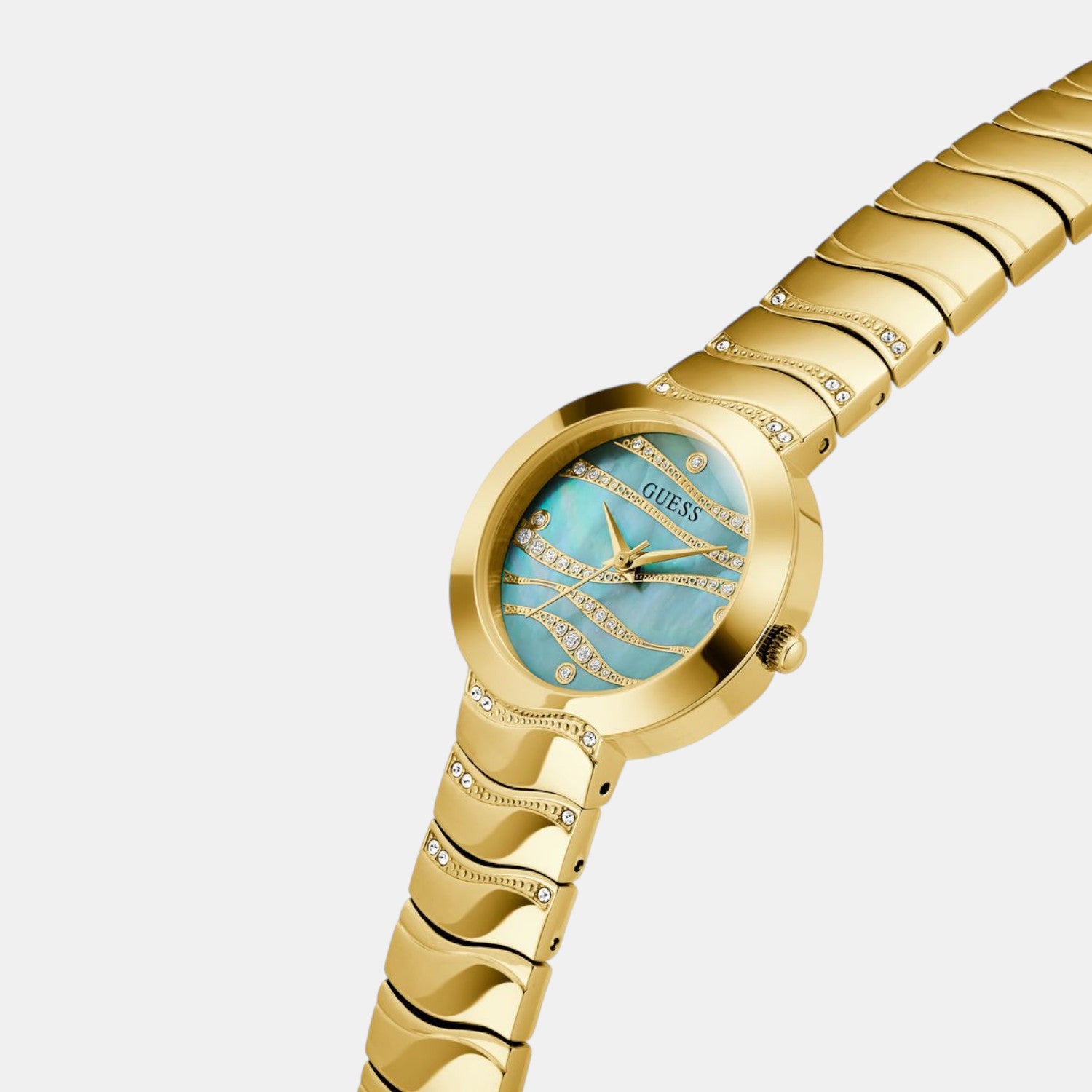 Guess Dress Women Quartz Green Dial Analog Stainless Steel Watch GW0871L2