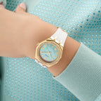 Women Quartz Mother Of Pearl Dial Analog Stainless Steel Watch GW0872L1