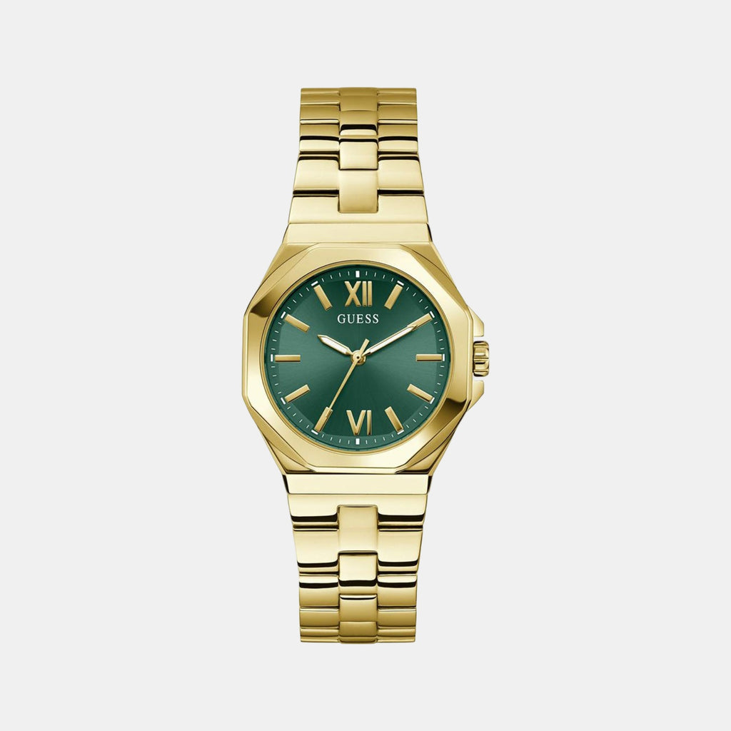 Guess Dress Women Quartz Green Dial Analog Stainless Steel Watch GW0873L2