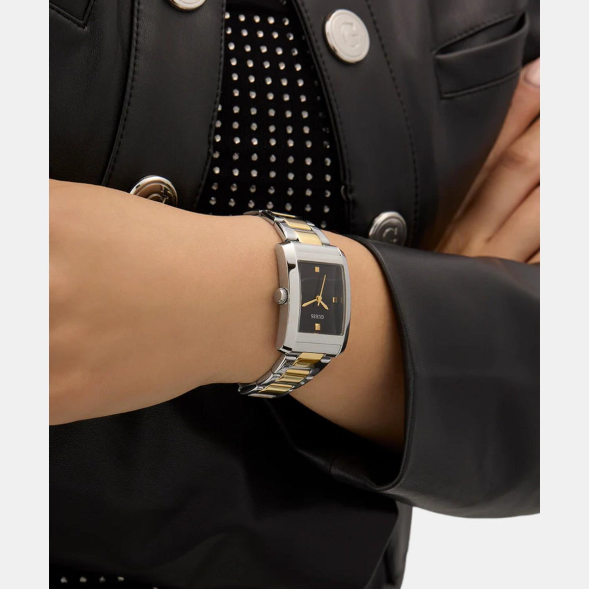 Gd Bonnie Women Quartz Black Dial Analog Stainless Steel Watch Gw0876L3