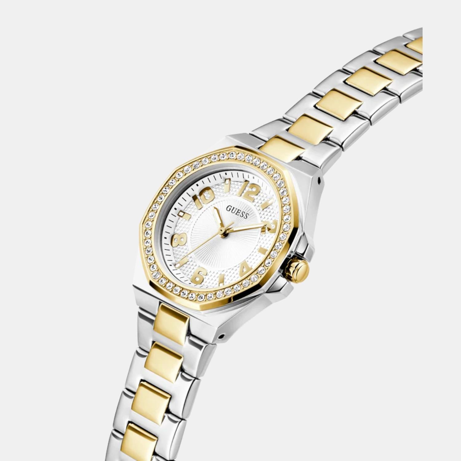 Women Quartz White Dial Analog Stainless Steel Watch GW0877L5