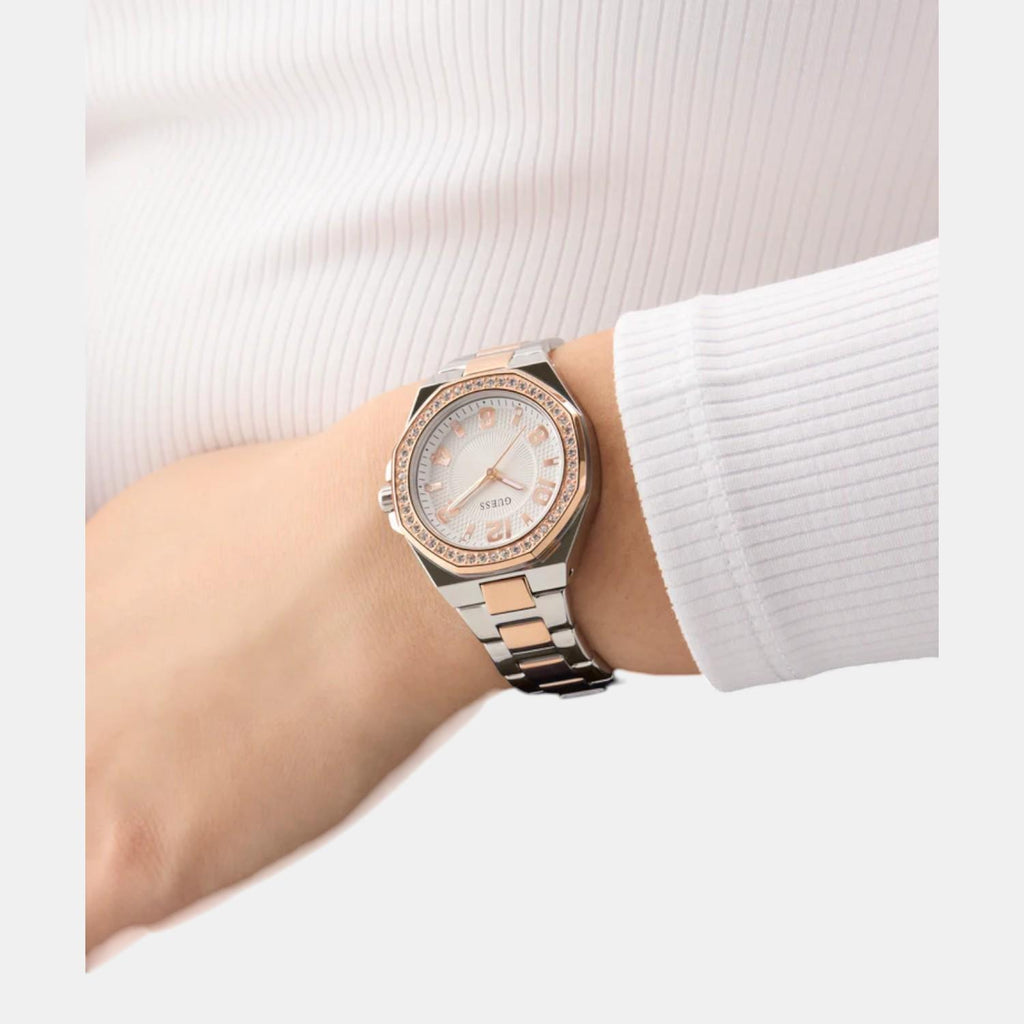 Women Quartz White Dial Analog Stainless Steel Watch GW0877L5