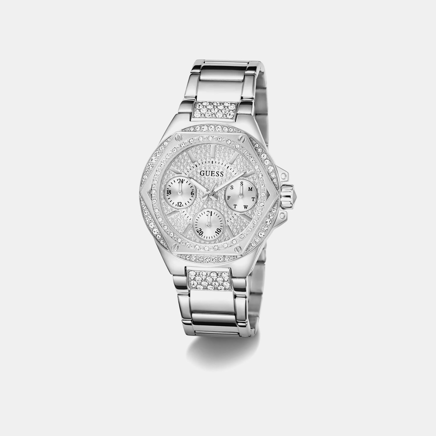 Guess Trend Women Quartz Silver Dial Multi-Function Stainless Steel Watch GW0878L1