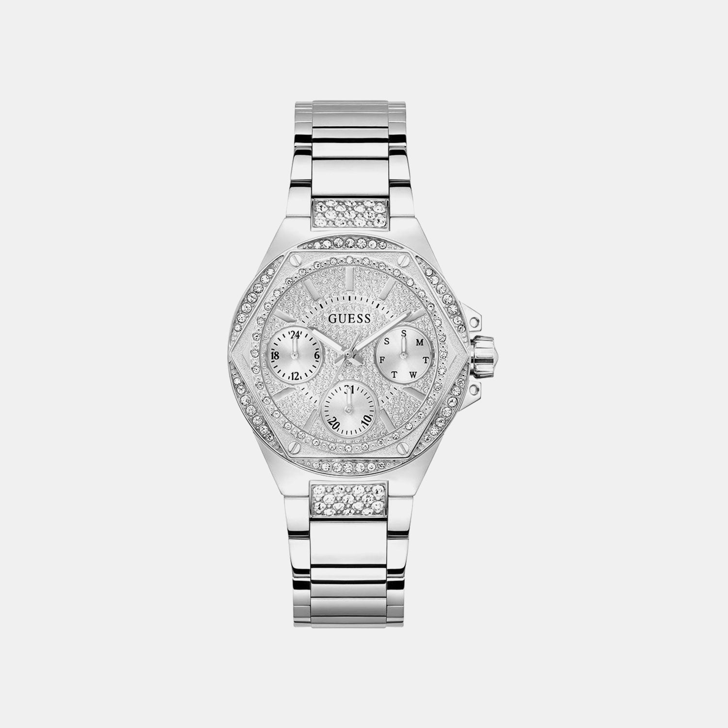 Guess Trend Women Quartz Silver Dial Multi-Function Stainless Steel Watch GW0878L1