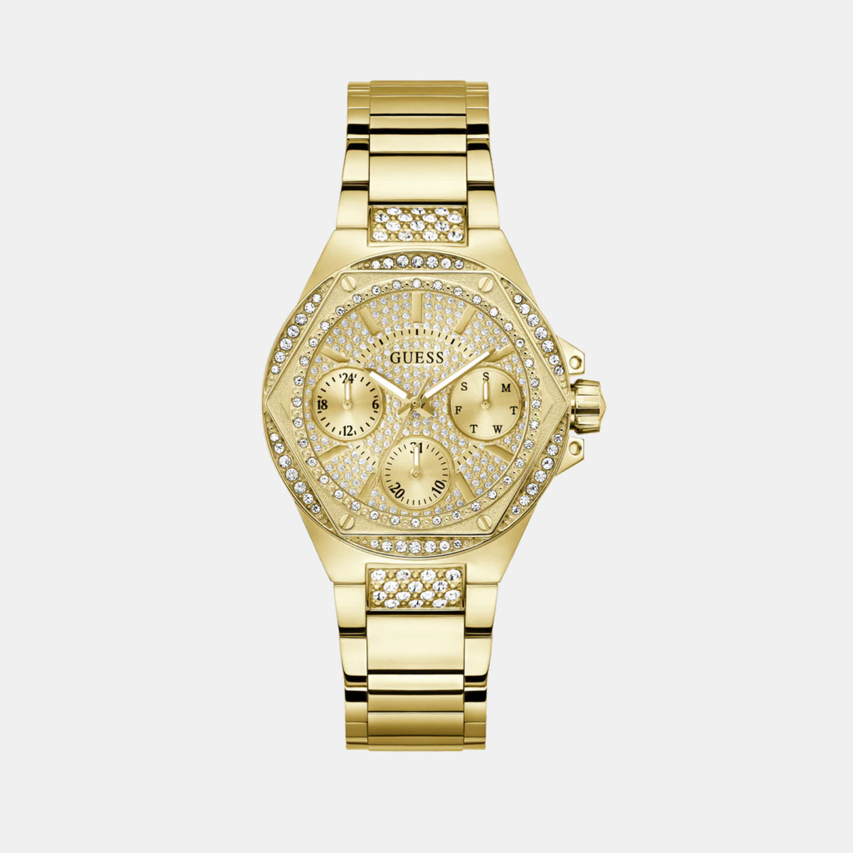 Gt Envy Women Quartz Champagne Dial Multi-Function Stainless Steel Watch Gw0878L2