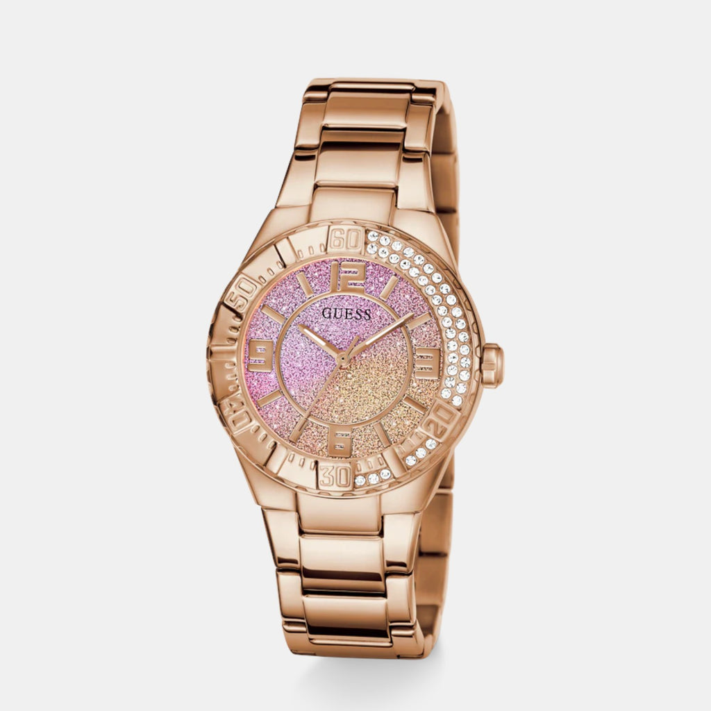 Women Quartz Pink Dial Analog Stainless Steel Watch GW0882L3