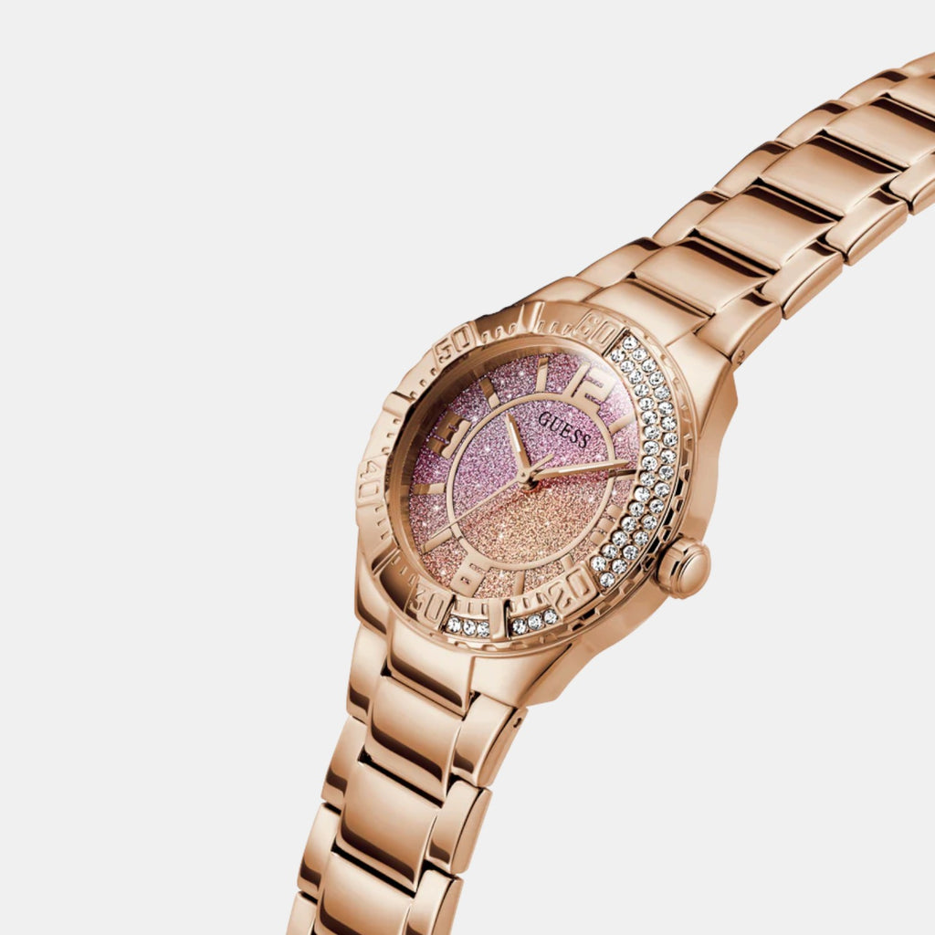 Women Quartz Pink Dial Analog Stainless Steel Watch GW0882L3