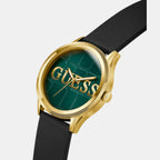 Men Quartz Green Dial Analog Silicone Watch GW0887G2