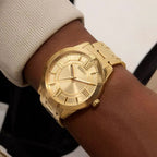 Elliot Men Quartz Champagne Dial Analog Stainless Steel Watch GW0893G3
