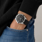 Guess Dress Men Quartz Black Dial Analog Silicone Watch GW0894G1