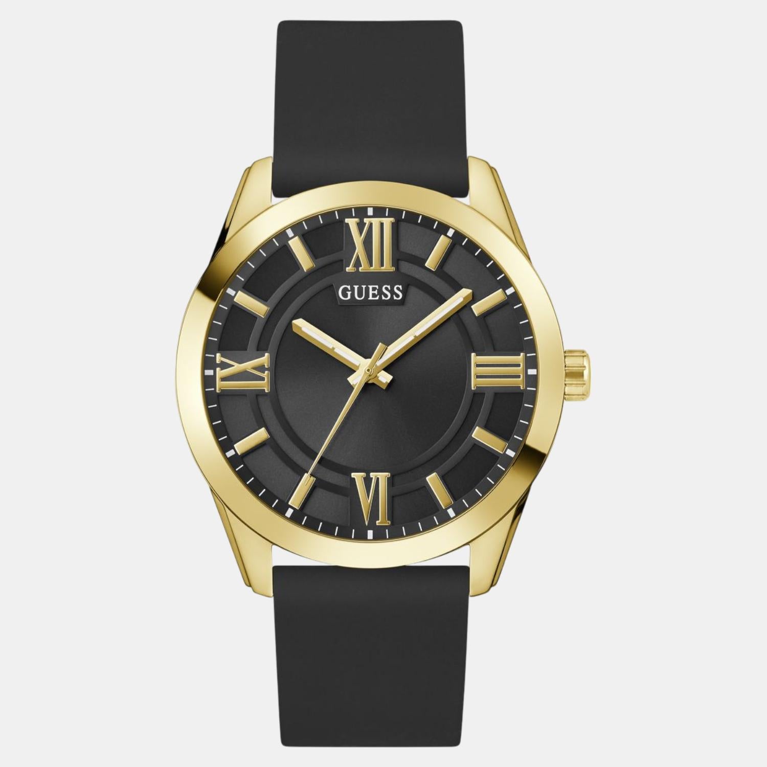 Guess Dress Men Quartz Black Dial Analog Silicone Watch GW0894G2