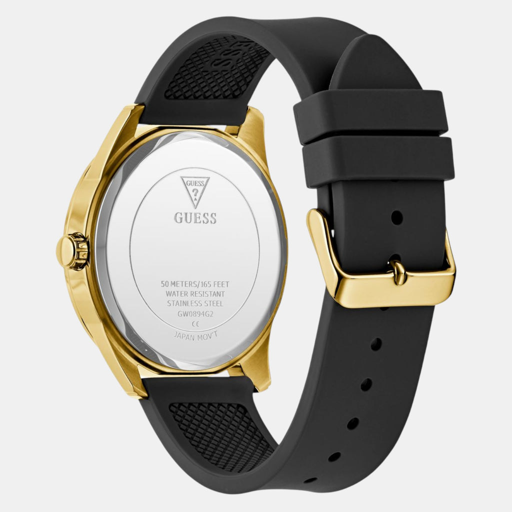 Guess Dress Men Quartz Black Dial Analog Silicone Watch GW0894G2