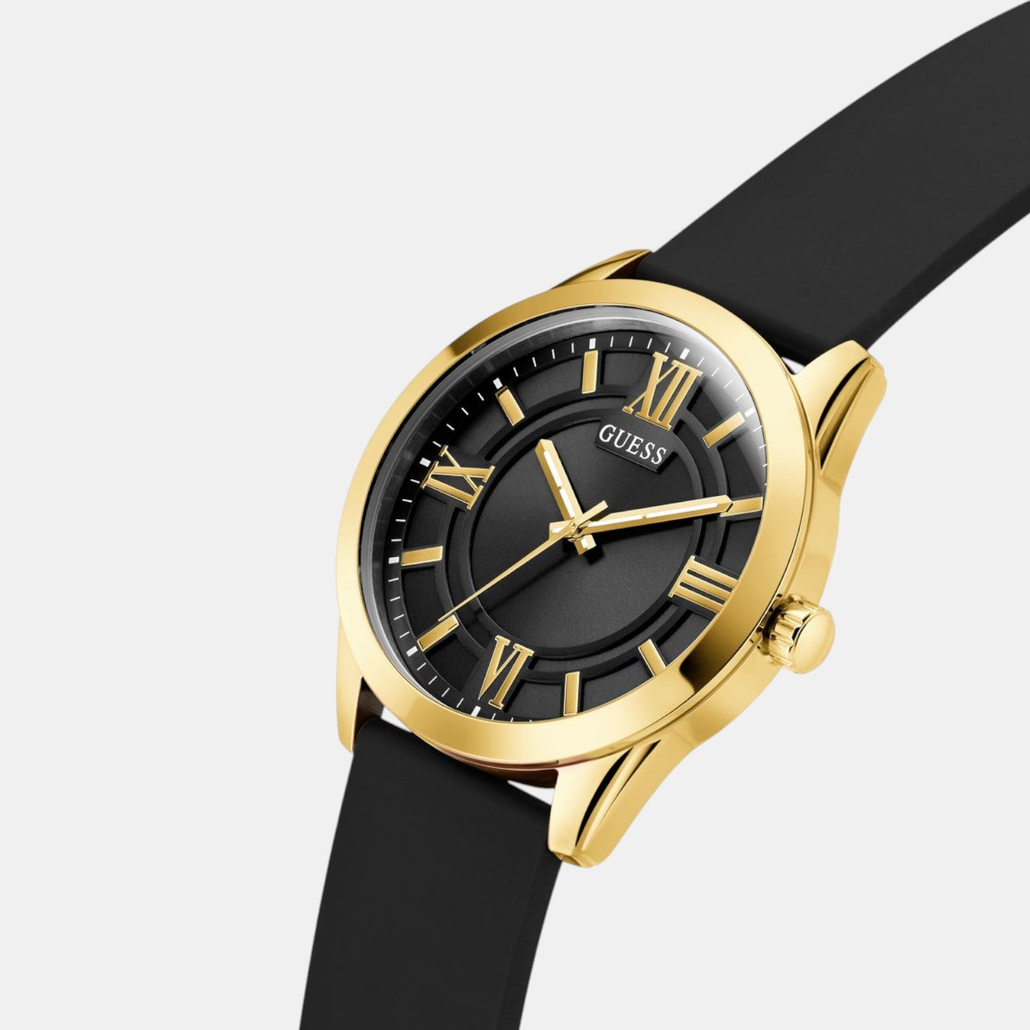 Guess Dress Men Quartz Black Dial Analog Silicone Watch GW0894G2