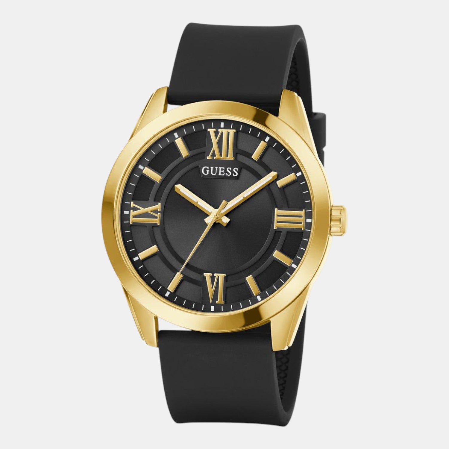 Guess Dress Men Quartz Black Dial Analog Silicone Watch GW0894G2