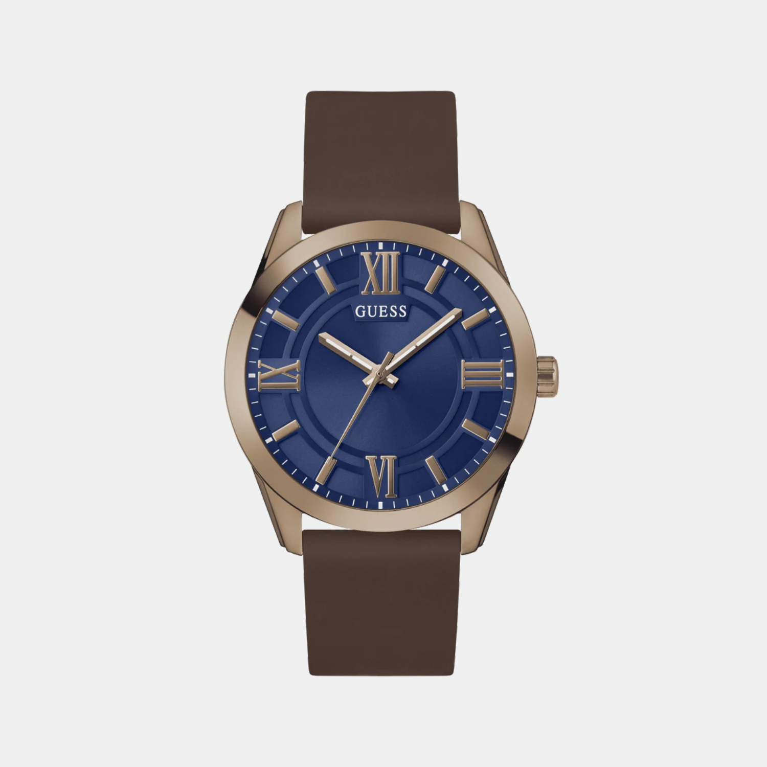 Dress Men Quartz Blue Dial Analog Silicone Watch GW0894G3