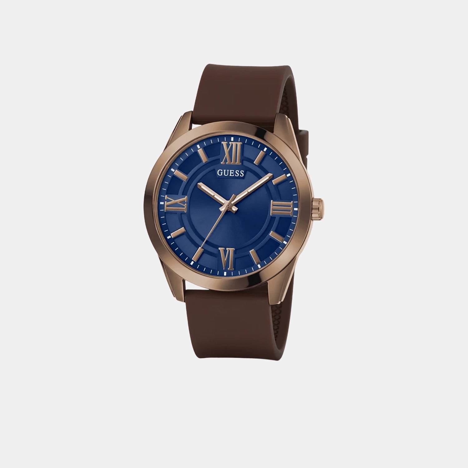 Dress Men Quartz Blue Dial Analog Silicone Watch GW0894G3