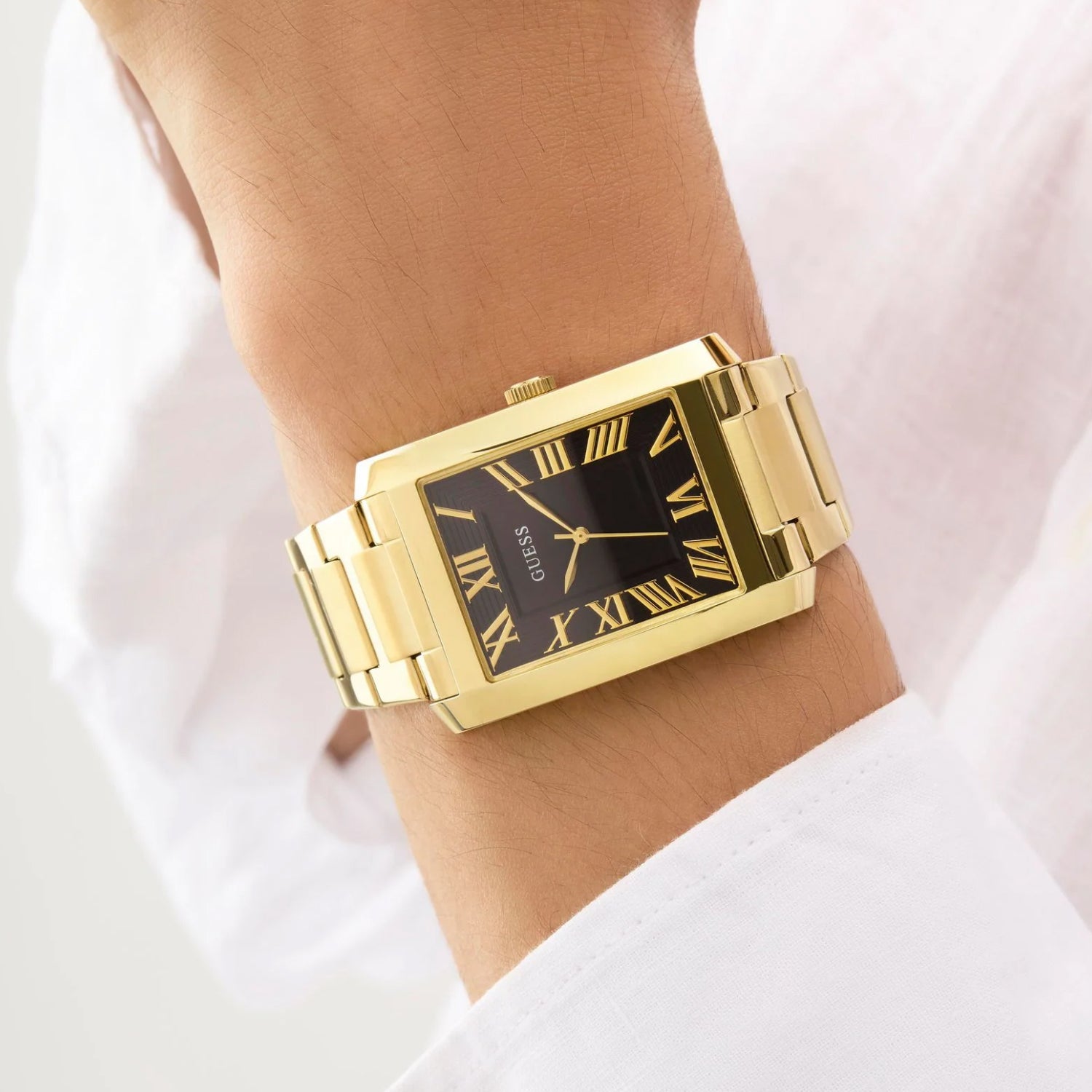 Clyde Men Quartz Black Dial Analog Mesh Watch GW0896G2