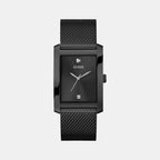 Men Quartz Black Dial Analog Mesh Watch GW0898G3