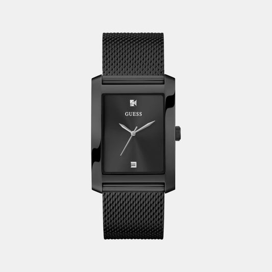 Men Quartz Black Dial Analog Mesh Watch GW0898G3
