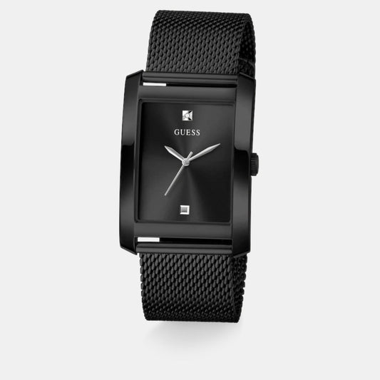 Men Quartz Black Dial Analog Mesh Watch GW0898G3