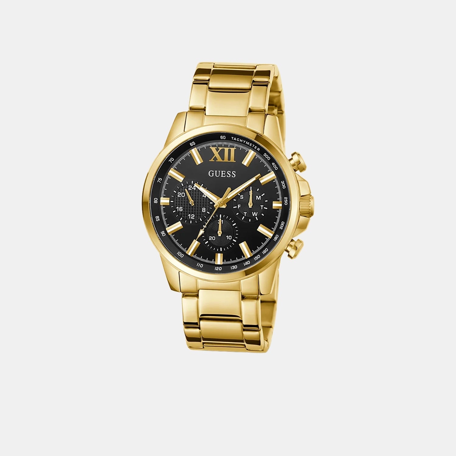 Dress Men Quartz Black Dial Chronograph Stainless Steel Watch GW0900G3