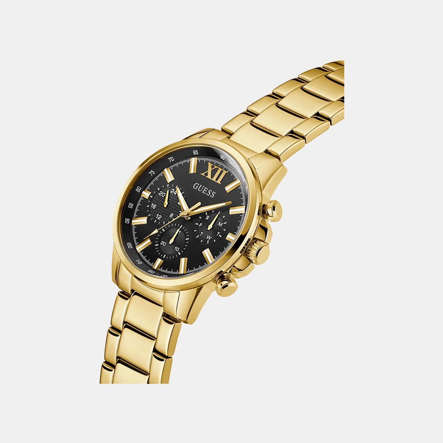 Dress Men Quartz Black Dial Chronograph Stainless Steel Watch GW0900G3