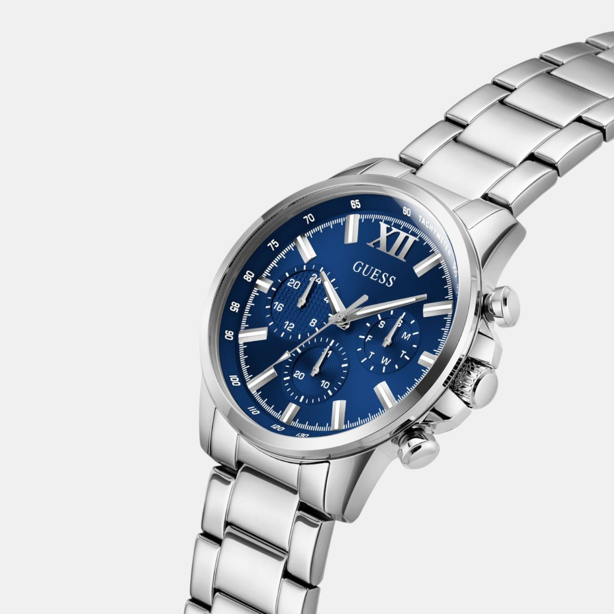 Gd Walker Men Quartz Blue Dial Chronograph Stainless Steel Watch Gw0900G4
