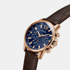 Guess Dress Men Quartz Blue Dial Chronograph Leather Watch GW0901G3