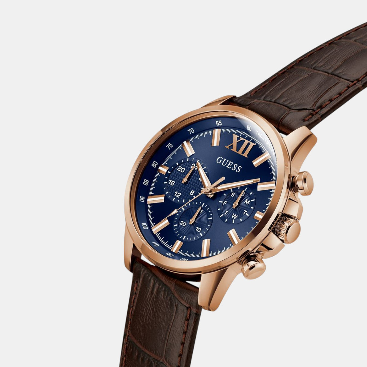 Gd Walker Men Quartz Blue Dial Multi-Function Leather Watch Gw0901G3